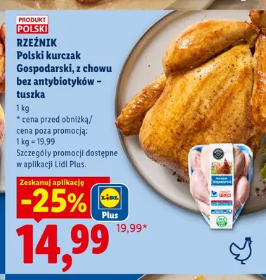 Kurczak tuszka Polski Gospodarski z chowu bez antybiotyków Rzeźnik promocja w Lidl