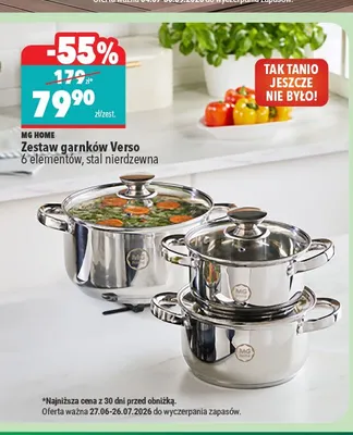 Zestaw garnków MG Home Verso promocja w Biedronka Home