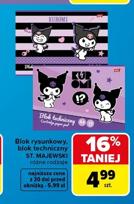 Blok techniczny St. Majewski Kuromi promocja w Carrefour