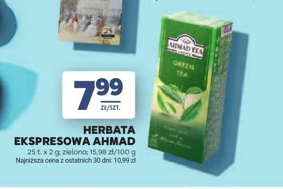 Herbata ekspresowa AHMAD zielona promocja w Stokrotka