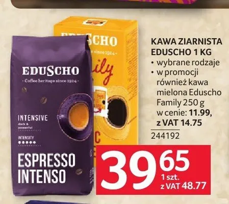 Kawa ziarnista Eduscho Espresso Intenso promocja w Selgros