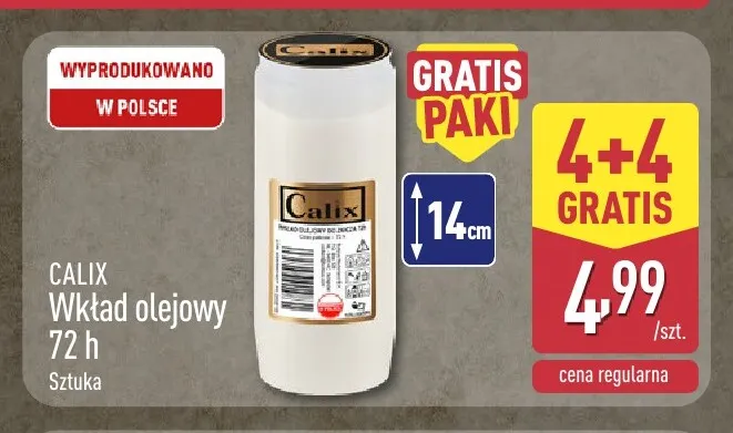 Wkład olejowy 72 h Calix promocja w Aldi