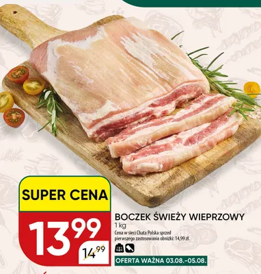 Boczek świeży wieprzowy promocja w Chata Polska