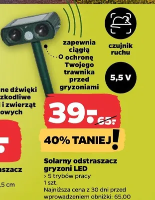 Solarny odstraszacz gryzoni LED promocja w Netto