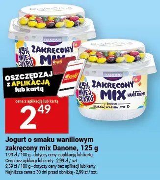 Jogurt o smaku waniliowym zakręcony mix Danone promocja w Twój Market