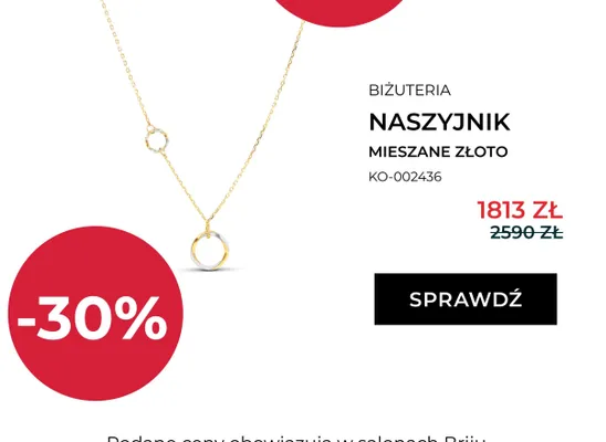Naszyjnik mieszane złoto Briju promocja w Briju