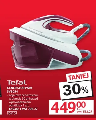 Generator pary SV8054 Tefal promocja w Selgros