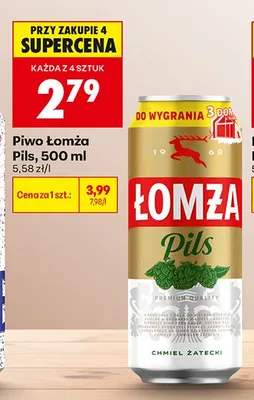 Piwo Łomża Pils promocja w Biedronka