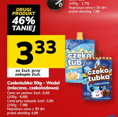 Czekotubka Wedel (mleczna, czekoladowa) promocja w Hitpol