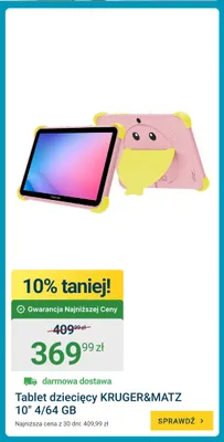 Tablet dziecięcy Kruger & Matz 10" 4/64 Gb promocja w ERLI