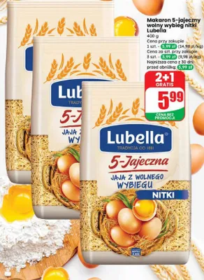 Makaron 5-jajeczny wolny wybieg nitki promocja w Dino