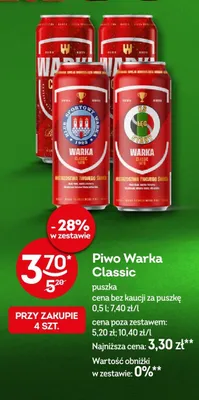 Piwo Warka Classic promocja w Żabka