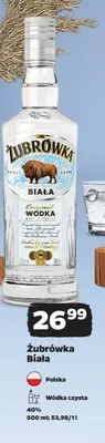 Wódka czysta Żubrówka Biała promocja w Netto
