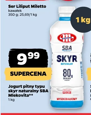 Jogurt pitny typu skyr naturalny SBA Mlekovita promocja w Netto