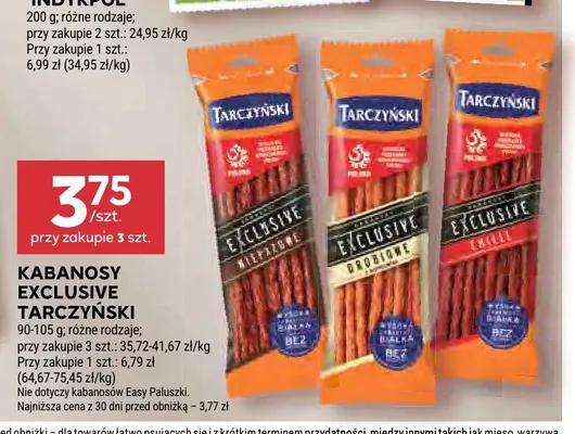 Kabanosy Exclusive wieprzowe Tarczyński promocja w Stokrotka