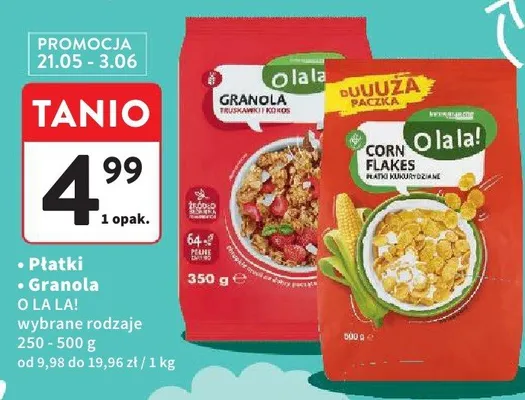 Płatki i Granola O LA LA! promocja w Intermarche