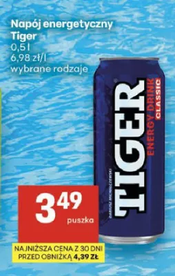 Napój energetyczny Tiger promocja w Delikatesy Centrum