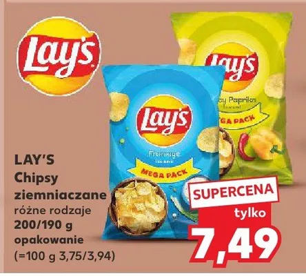 Chipsy ziemniaczane różne rodzaje promocja w Kaufland