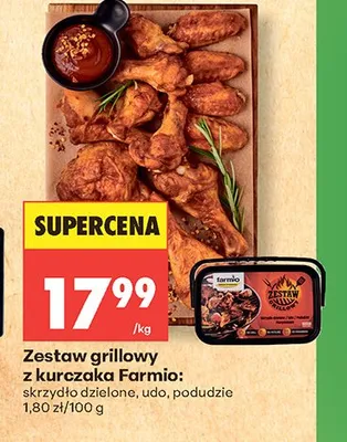 Zestaw grillowy z kurczaka Farmio: skrzydło dzielone, udo, podudzie promocja w Biedronka