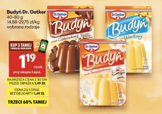 Budyń smak waniliowy Dr. Oetker promocja w Delikatesy Centrum