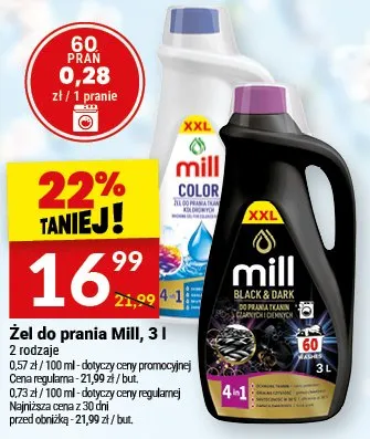 Żel do prania Mill, 3 l promocja w Twój Market