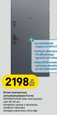 Drzwi zewnętrzne antynamieniowe Fortis promocja w Castorama