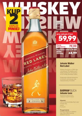 Whisky Johnnie Walker Red Label promocja w Kaufland