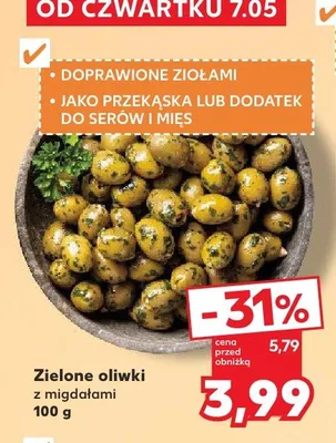Zielone oliwki z migdałami promocja w Kaufland
