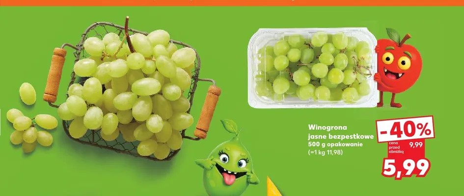 Winogrona jasne bezpestkowe promocja w Kaufland