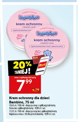 Krem ochronny dla dzieci Bambino promocja w Twój Market