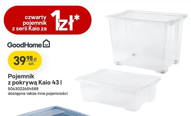 Pojemnik z pokrywą GoodHome Kaio 43 l promocja w Castorama