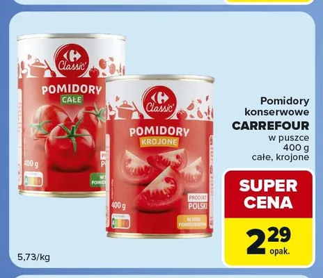 Pomidory konserwowe w puszce całe Carrefour promocja w Carrefour Market