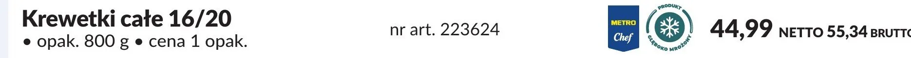 Krewetki całe 16/20 promocja w Makro