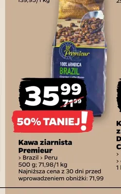 Kawa ziarnista Premieur Brazil promocja w Netto