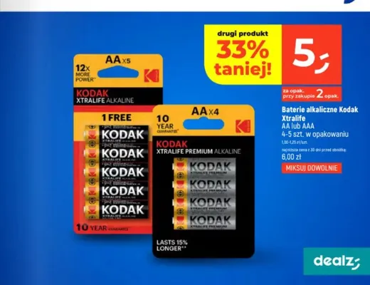 Baterie alkaliczne Kodak Xtralife promocja w Dealz