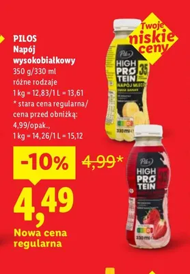 Napój wysokobiałkowy Pilos promocja w Lidl