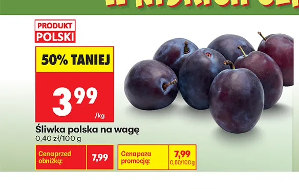 Śliwki polskie promocja w Biedronka