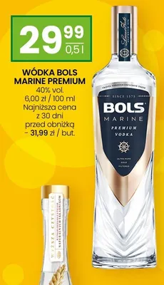 Wódka Bols Marine Premium 40% vol. promocja w Twój Market