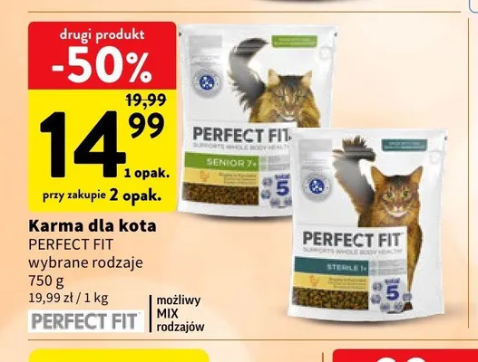Karma dla kota Perfect Fit Senior 7+ promocja w Intermarche