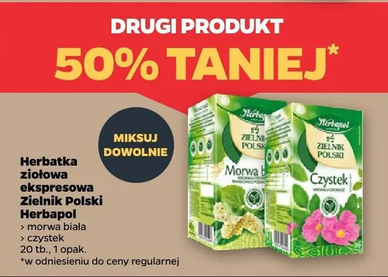 Herbatka ziołowa ekspresowa Zielnik Polski Herbapol promocja w Netto