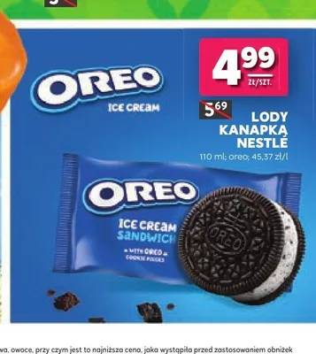 Lody Kanapka Oreo Nestlé promocja w Stokrotka