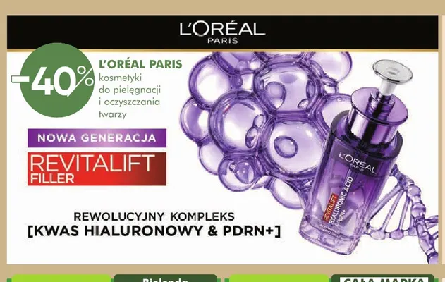 Kosmetyki do pielęgnacji i oczyszczania twarzy Revitalift Filler L'Oréal Paris promocja w Super-Pharm