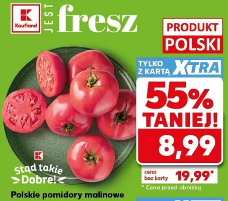 Pomidory malinowe polskie luzem promocja w Kaufland