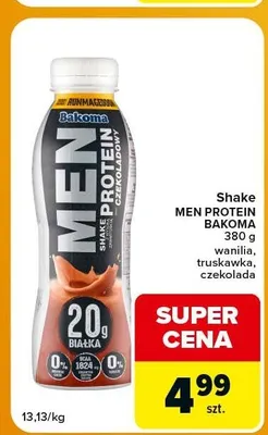 Shake Men Protein Bakoma truskawka promocja w Carrefour Express