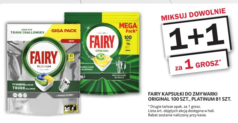 Kapsułki do zmywarki Fairy Platinum promocja w Selgros