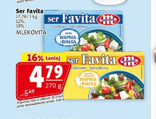 Ser Favita Mlekovita 12% promocja w Prim Market
