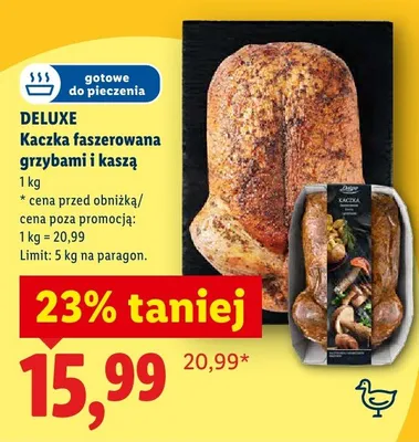 Kaczka faszerowana grzybami i kaszą promocja w Lidl