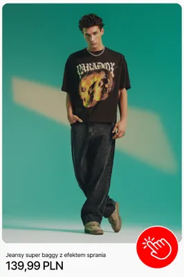 Jeansy super baggy z efektem sprania Cropp promocja w Cropp