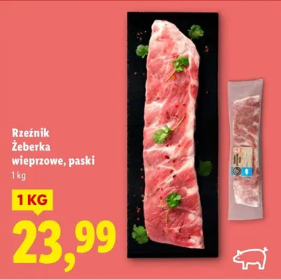 Żeberka wieprzowe, paski promocja w Lidl
