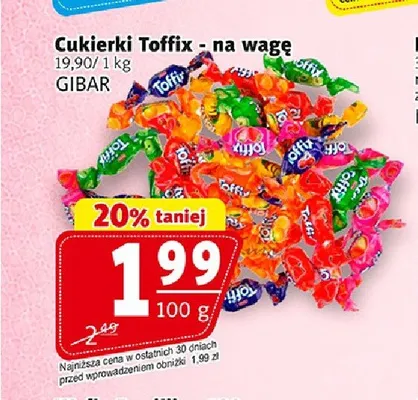 Cukierki Toffix na wagę promocja w Prim Market